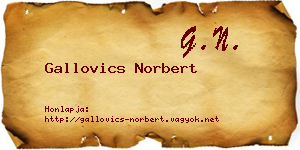 Gallovics Norbert névjegykártya